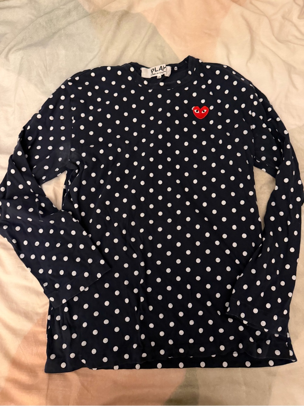 Play Comme des Garçons | Navy Polka Dot Long-Sleeve Shirt
